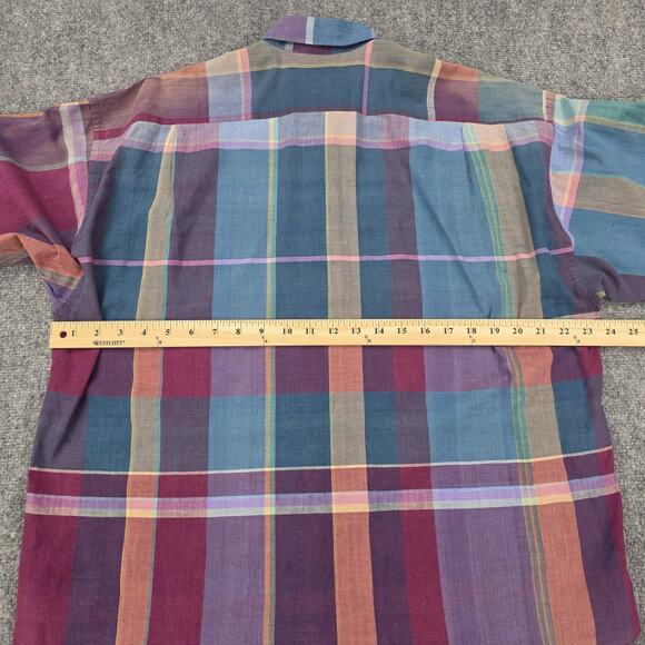 Ralph Lauren Shirt Womens 4 Multi Plaid Madras Long Sleeve Pocket Button Down - Picture 5 of 16